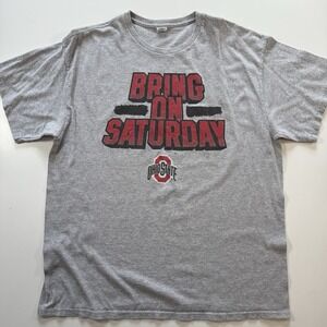 OHIO STATE Buckeyes "Bring On Saturday"‎ Short Sleeve T-Shirt XL Gray Football